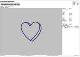 heart Line V2 Embroidery File 6 sizes