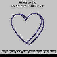 heart Line V2 Embroidery File 6 sizes