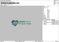 Fightertext V1 Embroidery File 6 sizes