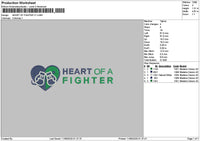 Fightertext V1 Embroidery File 6 sizes