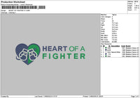 Fightertext V1 Embroidery File 6 sizes