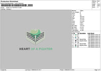 Fightertext v2 Embroidery File 6 sizes