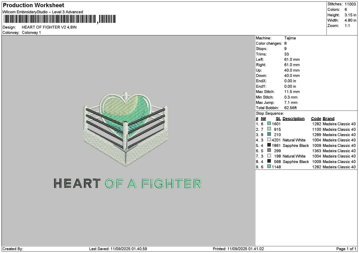 Fightertext v2 Embroidery File 6 sizes