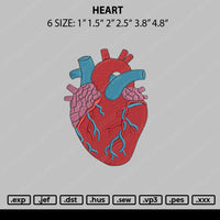 Heart Embroidery File 6 sizes