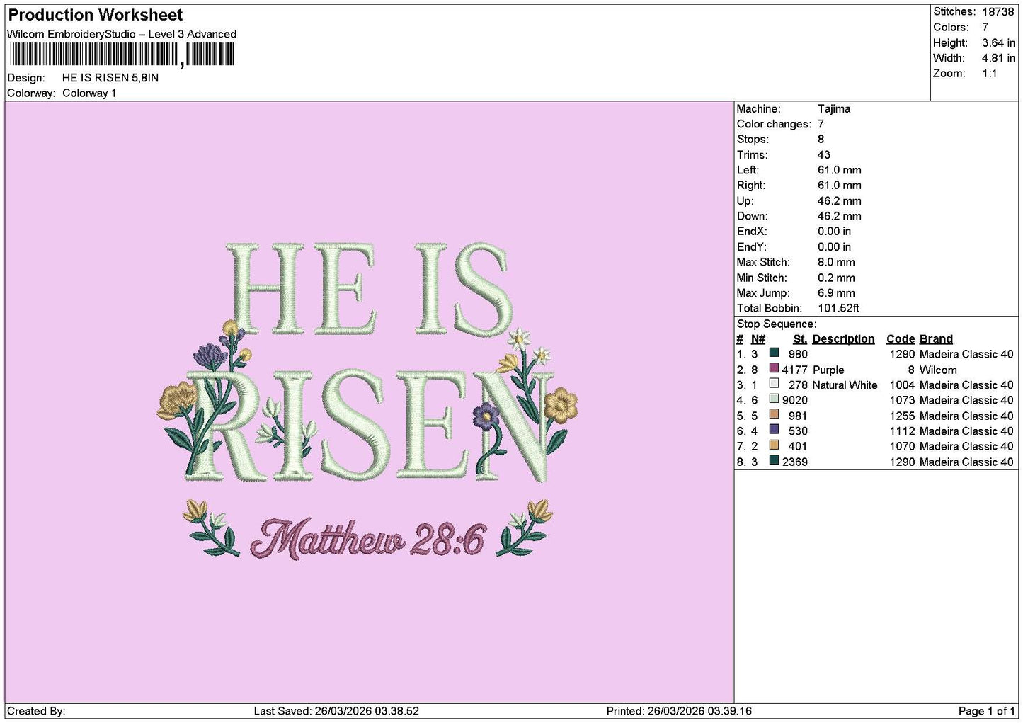 Risentext Embroidery File 6 sizes