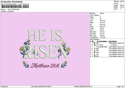Risentext Embroidery File 6 sizes