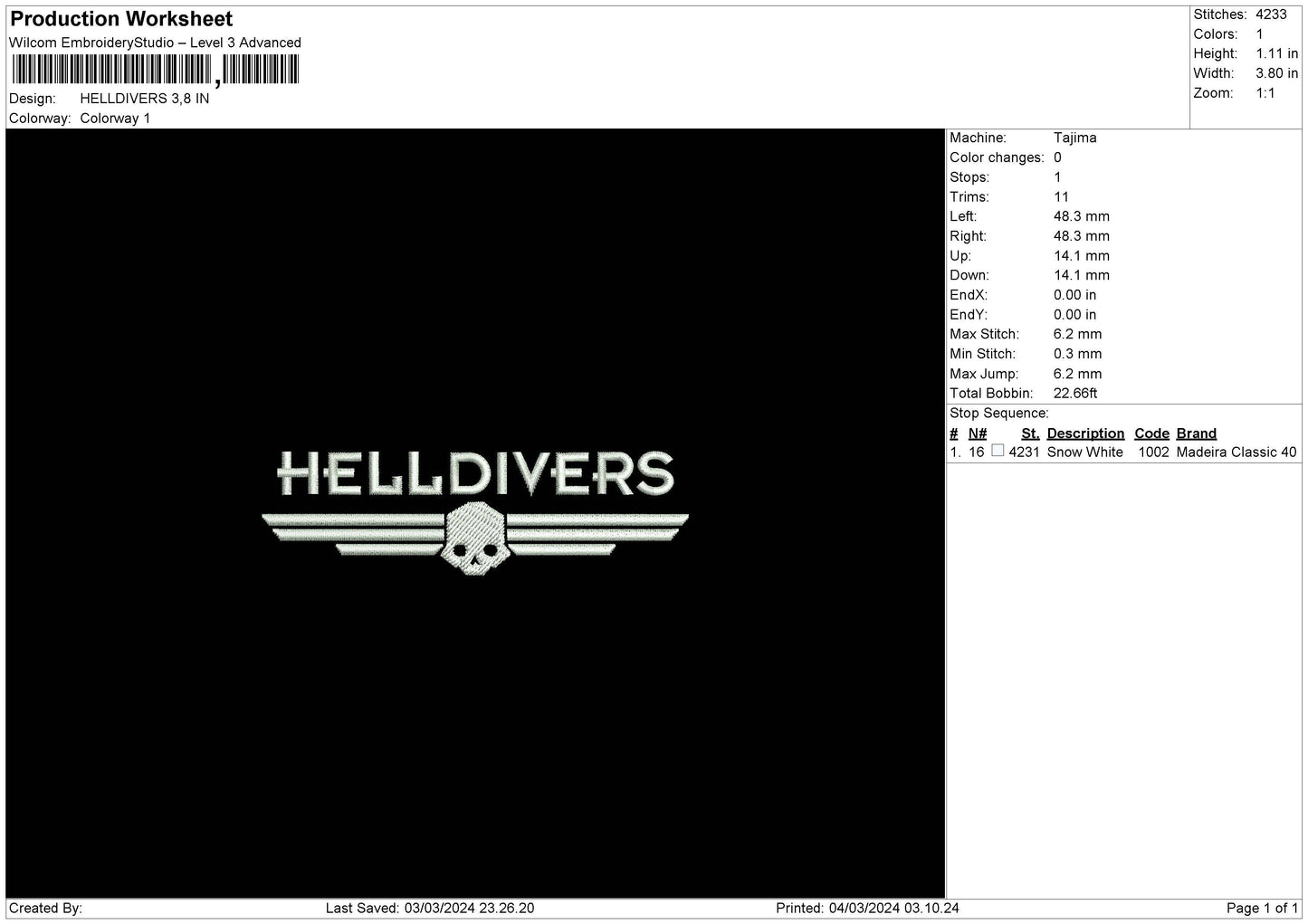 Helldiverstext Embroidery File 6 sizes