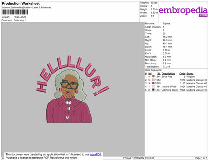 Helllur Embroidery File 4 size
