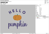 Hello Pumpkin Embroidery File 5 sizes