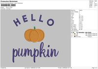 Hello Pumpkin Embroidery File 5 sizes