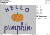 Hello Pumpkin Embroidery File 5 sizes