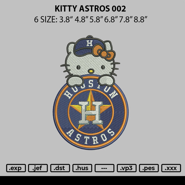 Kitty Astros 002 Embroidery File 6 sizes