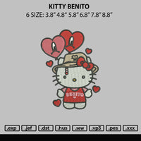 Kitty Benito Embroidery File 6 sizes