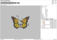 Kitty Butterfly Embroidery File 6 sizes