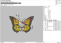 Kitty Butterfly Embroidery File 6 sizes