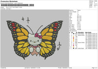 Kitty Butterfly Embroidery File 6 sizes