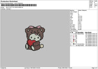 Kittybear 01 Embroidery File 6 sizes