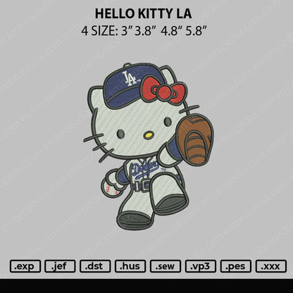 Hello Kitty LA Embroidery File 4 size