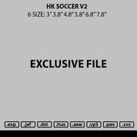 Hk Soccer v2 Embroidery File 6 sizes