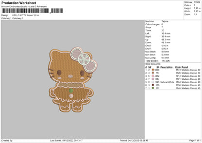 Kitty Cookies Embroidery File 6 sizes