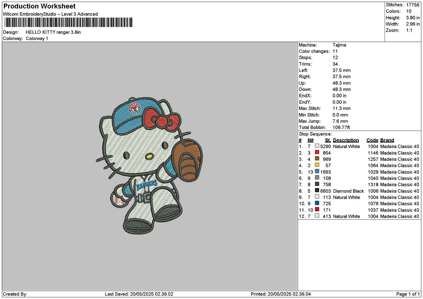 Kitty Ranger 02 Embroidery File 6 sizes