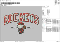 Kitty Rockets Embroidery File 6 sizes