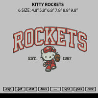 Kitty Rockets Embroidery File 6 sizes