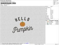 Hello Pumpkin Embroidery File 4 size