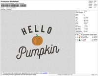 Hello Pumpkin Embroidery File 4 size