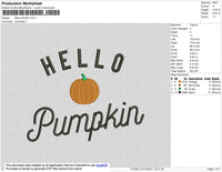 Hello Pumpkin Embroidery File 4 size