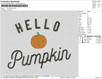 Hello Pumpkin Embroidery File 4 size
