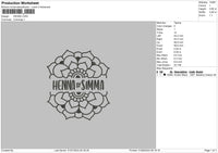 Hennatext Embroidery File 6 sizes