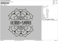 Hennatext Embroidery File 6 sizes