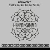 Hennatext Embroidery File 6 sizes