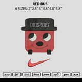 Red Bus Embroidery File 6 sizes