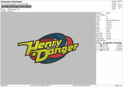 Henry Text Embroidery Machine Design File 6 sizes