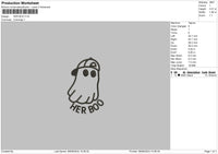 Her Ghost Embroidery File 6 Sizes