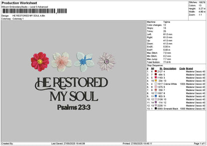 Restoredtext Embroidery File 6 sizes