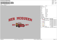 Mcqueen 3103 Embroidery File 6 sizes
