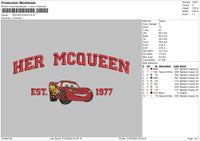 Mcqueen 3103 Embroidery File 6 sizes