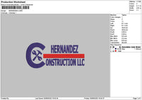 Contructiontext 2909 Embroidery File 6 sizes