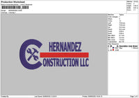 Contructiontext 2909 Embroidery File 6 sizes