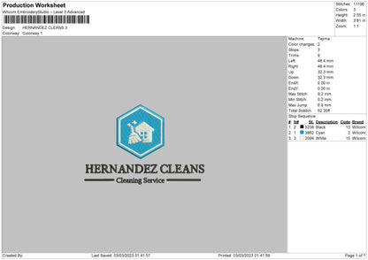 Hernandez Embroidery File 6 sizes