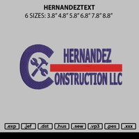 Contructiontext 2909 Embroidery File 6 sizes