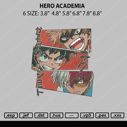 Hero Academia Embroidery File 4 sizes