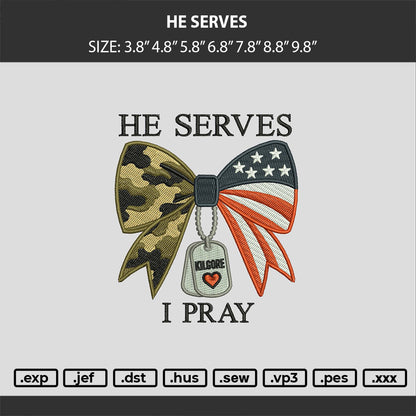 HE SERVE Embroidery Machine Design File
