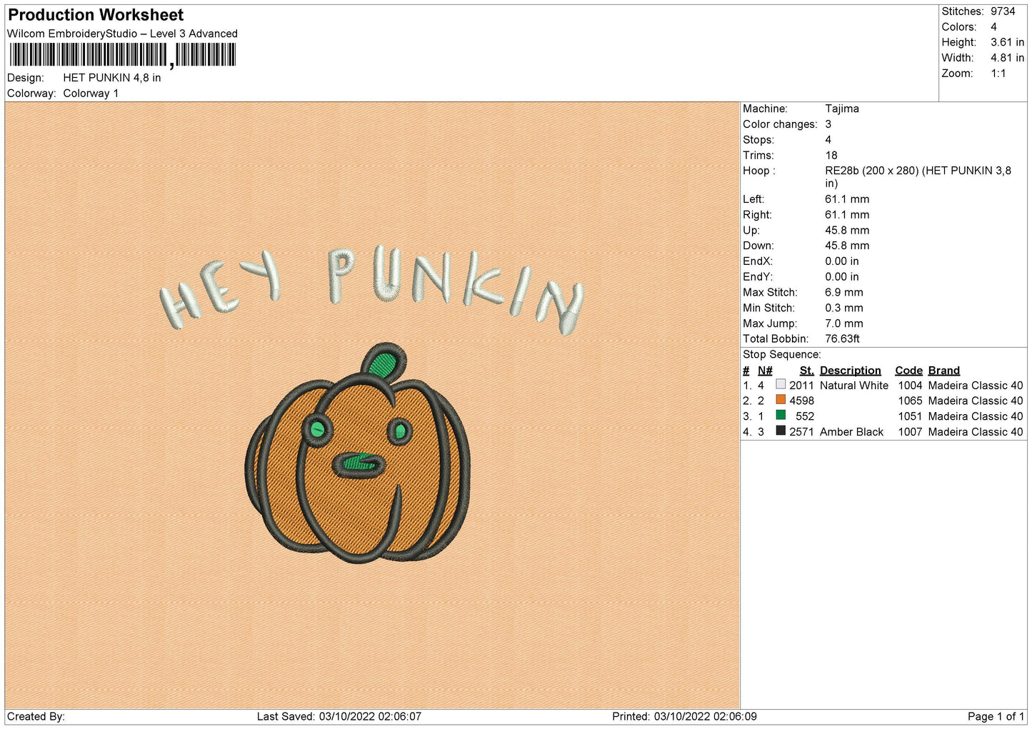 Het Punkin Embroidery File 6 sizes