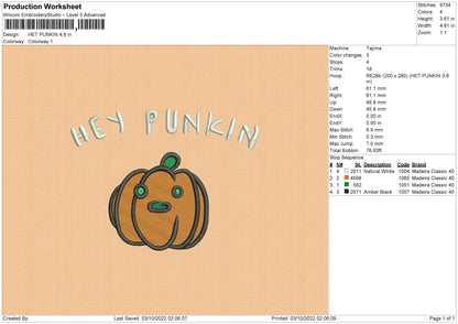 Het Punkin Embroidery File 6 sizes