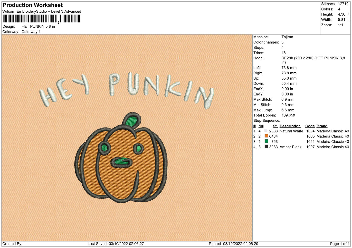 Het Punkin Embroidery File 6 sizes