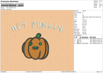 Het Punkin Embroidery File 6 sizes